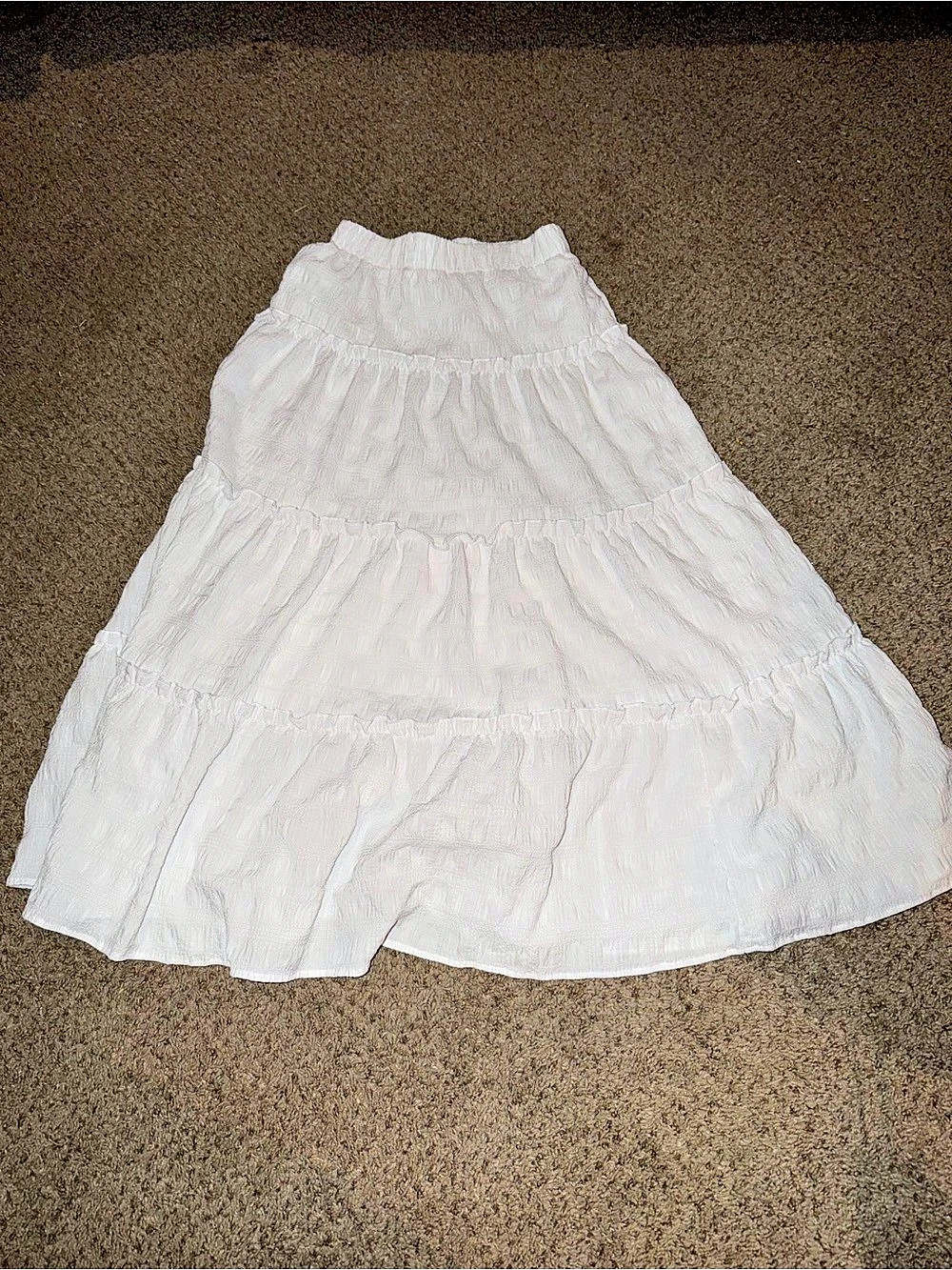 Tiered Mini Skirt in White Size XS Like New
